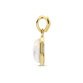Gouden kettinghanger wit opaal