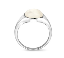Zilveren ring ovaal parelmoer