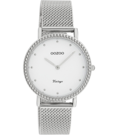 OOZOO Vintage zilver/wit 34 mm