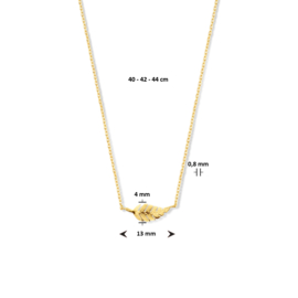 Gouden collier veertje