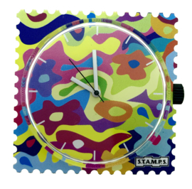 STAMPS-horloge colorful mess