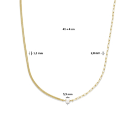 combi-collier parel 2,8 mm 41 + 4 cm