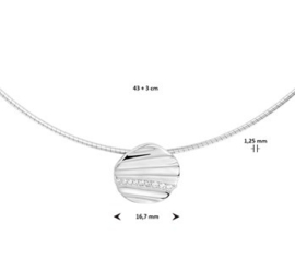 Collier rond zirkonia 1,25 mm 43 + 3 cm