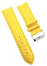 Horlogeband 24 mm geel croco