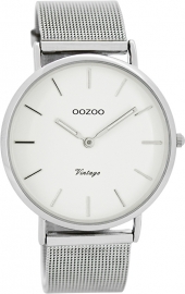 OOZOO horloge wit / zilver 40 MM