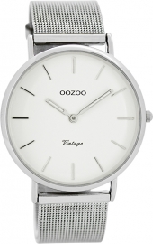 OOZOO horloge wit / zilver 40 MM C7724