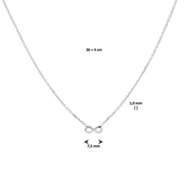 Zilveren set ketting en armband met infinity