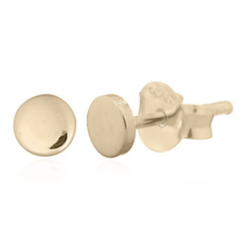 zilver vergulde oorknopjes: mini plat rondje
