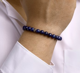 Kralenarmband lapis 8,0 mm 19 - 26 cm