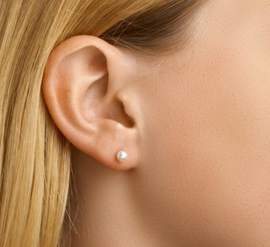 Gouden oorknopjes parel 4,5 mm