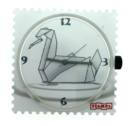 STAMPS-horloge origami zwaantje