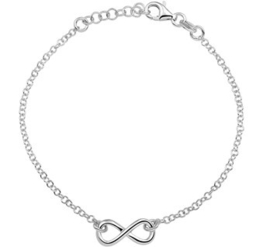 Zilveren set: Collier infinity en armband