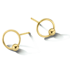 Gouden oorstekers cirkel met bol