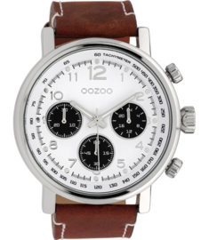 OOZOO Timepieces bruin/wit 48 mm