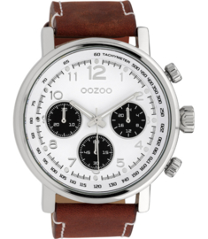 OOZOO Timepieces bruin/wit 48 mm 10060