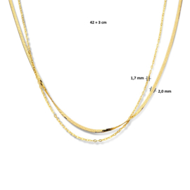 dubbel collier 2,0 mm 42 + 3 cm