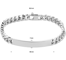 Graveerarmband gourmet plaat 7 mm 20,5 cm