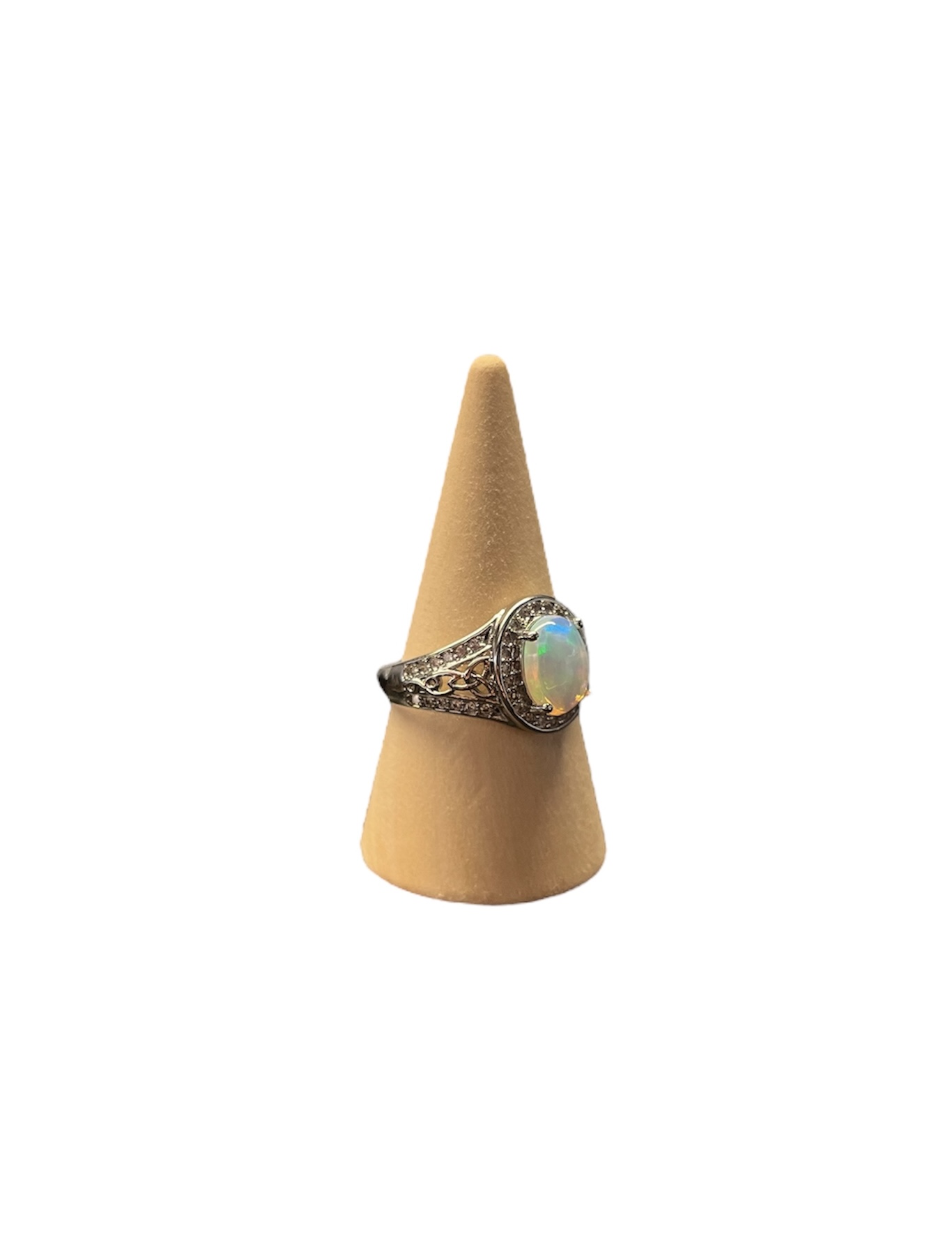 Handgemaakte zilveren opal ring