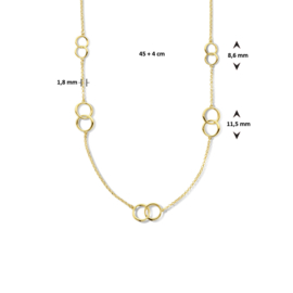 collier rondjes 1,8 mm 45 + 4 cm