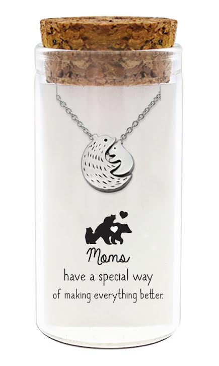 zilveren ketting met Beer en beertje