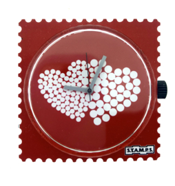 STAMPS-horloge hearts