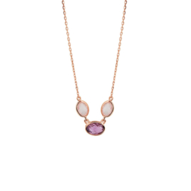 collier amethyst+roze kw 0,9mm 40-42-44cm