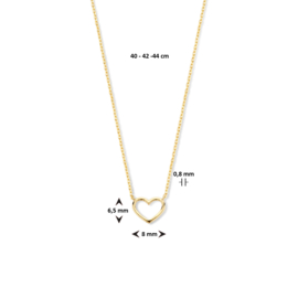 Gouden collier hartje