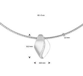 Collier zirkonia poli/mat 1,5 mm 42 + 3 cm