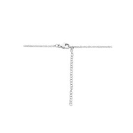 zilveren ketting met  rondje zirkonia