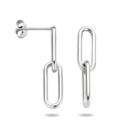 Zilveren oorhangers paperclip