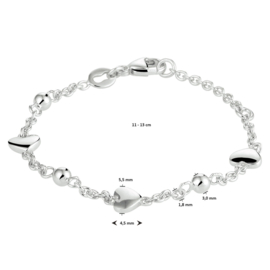 armband hartjes 11 - 13 cm