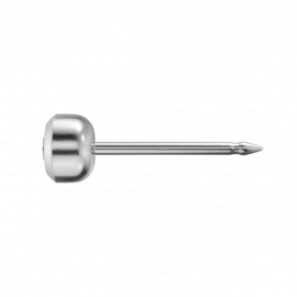 Zweerknopjes edelstaal zirkonia zilver 3 mm