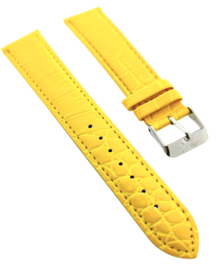 Horlogebandje 20 mm geel croco
