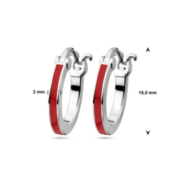 oorringen met  rood emaille