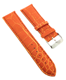 Horlogeband 24 mm oranje croco