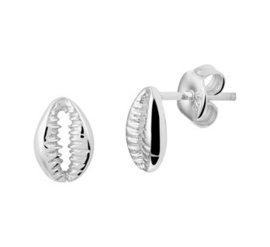 uitgebreide zilveren set: collier, armband en oorbellen schelp