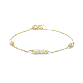 Gouden armband parels bolletjes