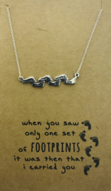 Zilveren geschenk FOOTPRINTS