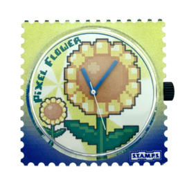 STAMPS-klokje pixel flower