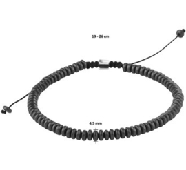 Kralenarmband hematiet 4,5 mm 19 - 26 cm