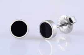 Oorknop zwart 6 mm