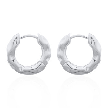 zilveren klapoorringen met bobbelig design