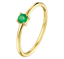 Gouden ring groene smaragd