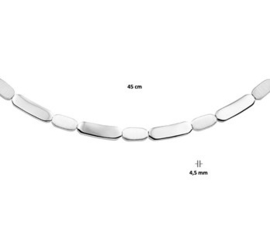 Collier poli/mat 4,5 mm 45 cm