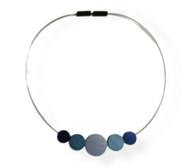 Tjongejonge collier cirkels blauw