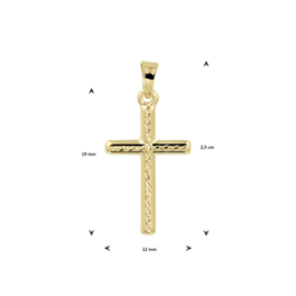 Gouden hanger kruis gediamanteerd