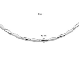 Collier poli/mat 4,3 mm 45 cm