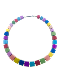 Handgemaakte matte multicolor collier