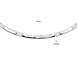 Collier poli/mat 4,5 mm 45 cm