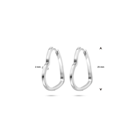 klapoorringen hartjes 2 mm diameter 25